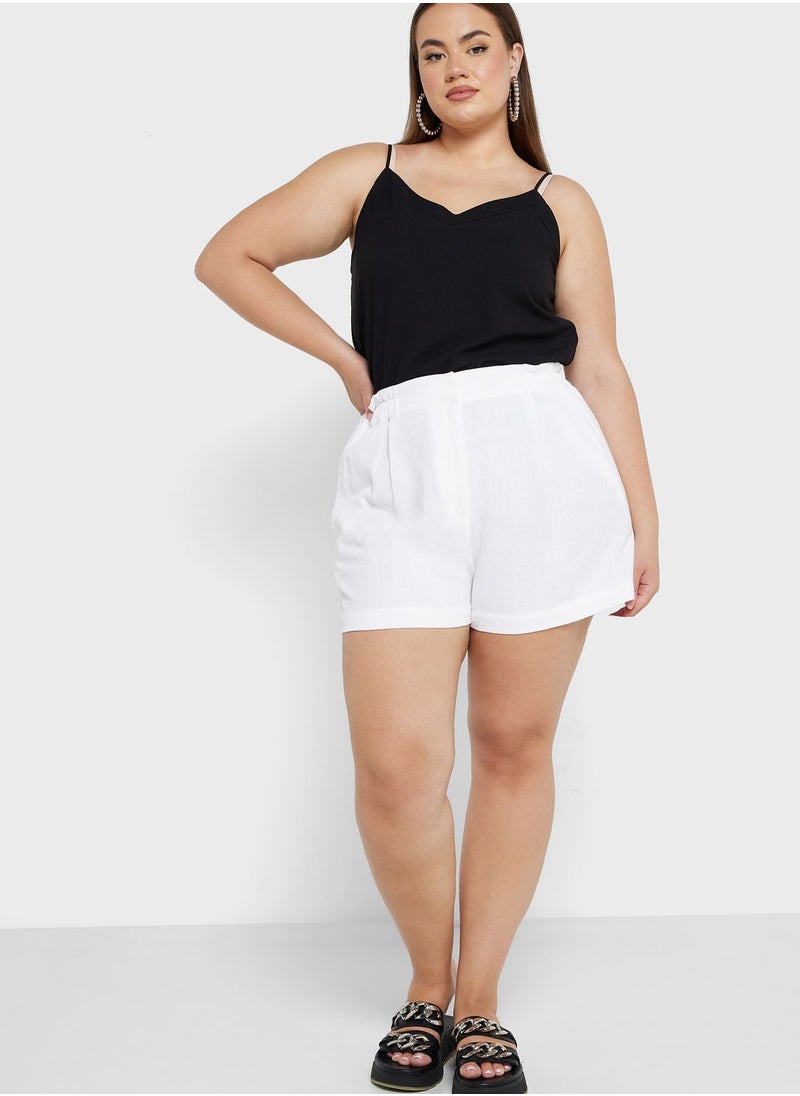Topshop Curve - High Waist Mini Shorts - Image 1