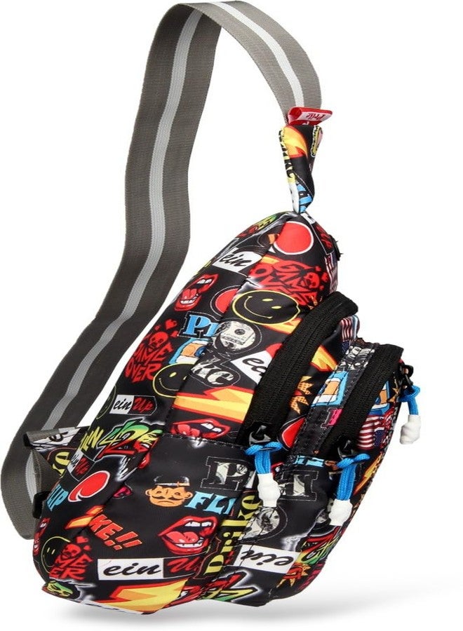 World Star Polyester Waist Pack Travel Handy Hiking Zip Pouch Document Money Phone Belt Sport Bag for Men and Women and Adult | Multicolor | worldstar Chester Printted Bag - Image 4