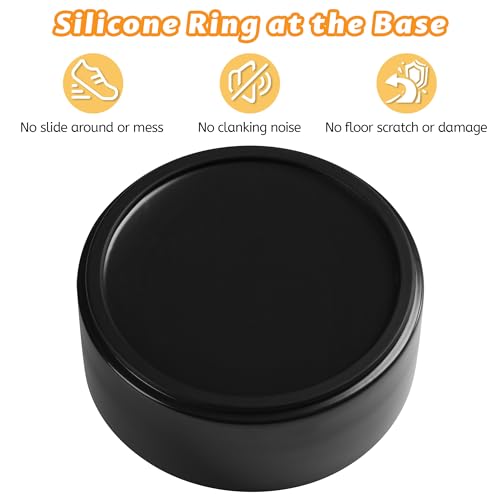 Kitwinney Large Dog Bowls, Non Slip Heavy Ceramic Dog Food and Water Bowl with Silicone Base, 8" Pet Feeding Bowl for Small, Medium, and Big Dogs (Black, 8 Inches) - Image 3