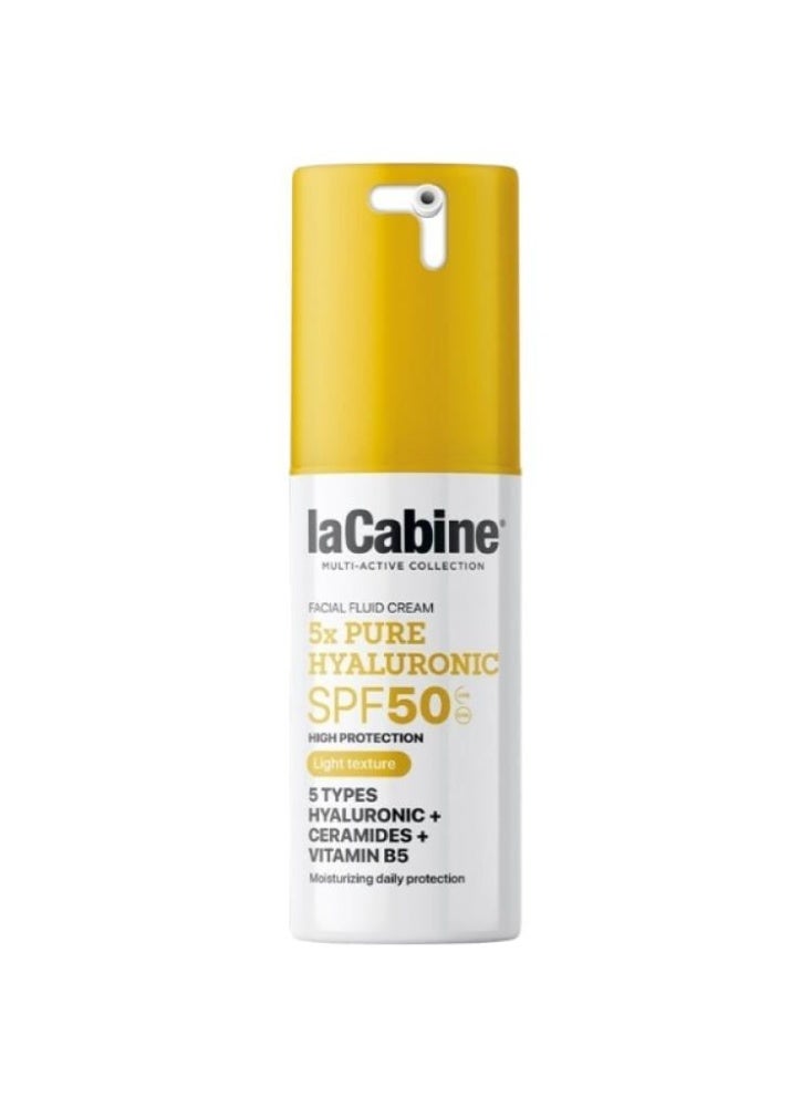 La Cabine 5x Pure Hyaluronic SPF50 Fluid Facial Cream 30ml - Image 1