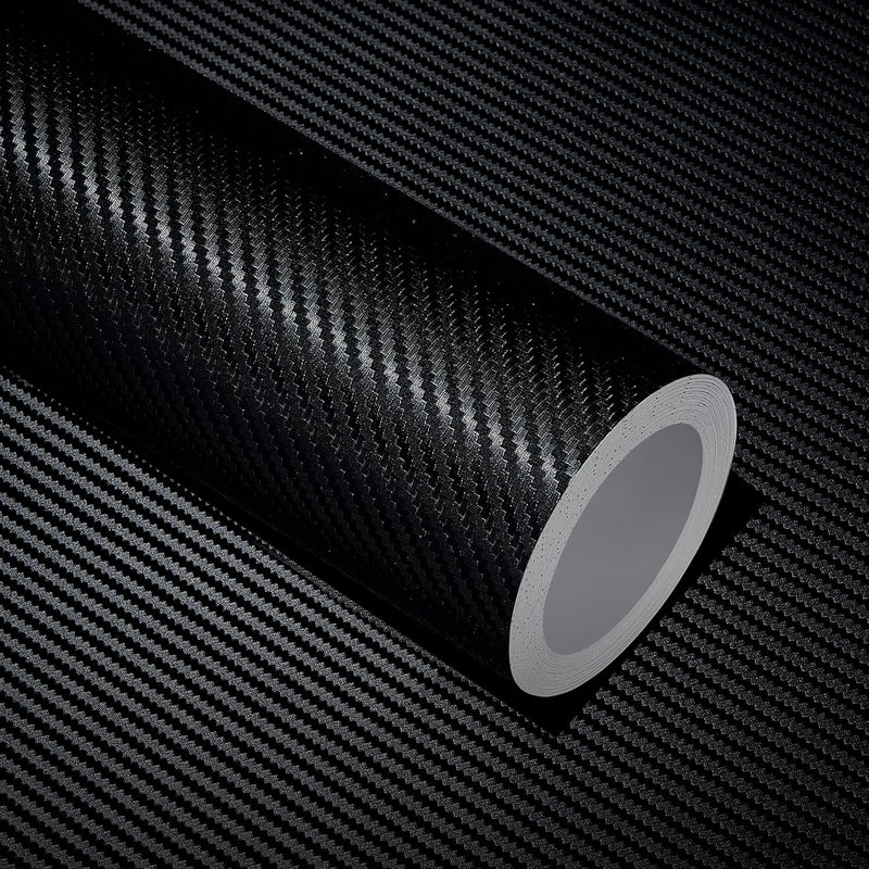 ANT Black Carbon Fiber Car Wrap Vinyl - 12inch x 30ft - Realistic Carbon Design for Cars, Boats, and Bikes - Image 1