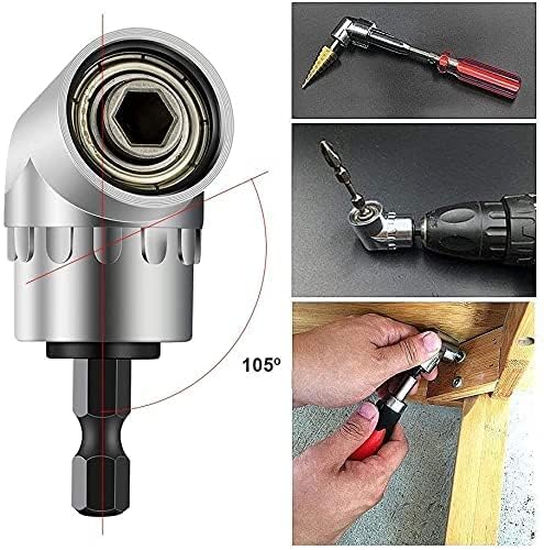 Inditrust 105 Degree Right Angle Drill Attachment Driver Drill Machine & Power Screwdriver Converter Attachment Drill Adaptor With ¼” Hex Shank Quick Change Drive, Magnetic Bit Holder - Image 4