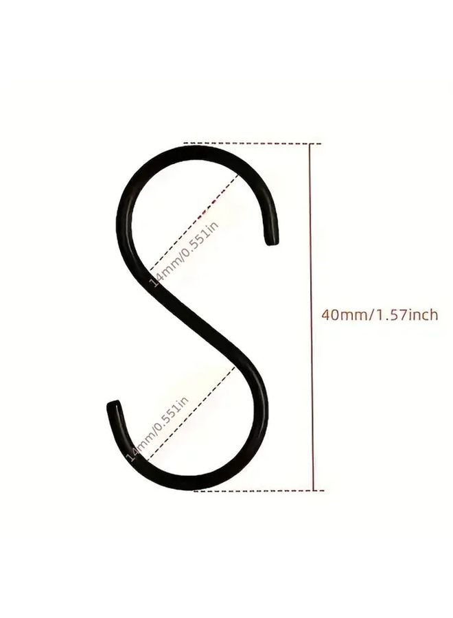 40 قطعة من خطاطيف S الفضية متينة مضادة للانزلاق تركيب حائطي للمطبخ خزانة الملابس الحديقة - Image 4