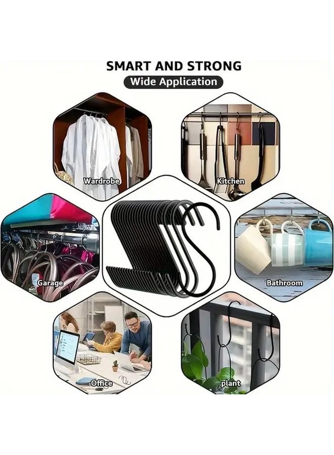 40 قطعة من خطاطيف S الفضية متينة مضادة للانزلاق تركيب حائطي للمطبخ خزانة الملابس الحديقة - Image 3