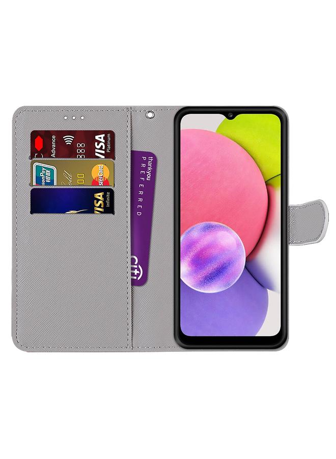 اس-توب جراب لهاتف Samsung Galaxy A03s مقاس 166 مم، جراب هاتف جلدي أفقي قابل للطي بتصميم متقاطع ملون مع حامل وفتحات للبطاقات ومحفظة وحبل تثبيت - Image 3