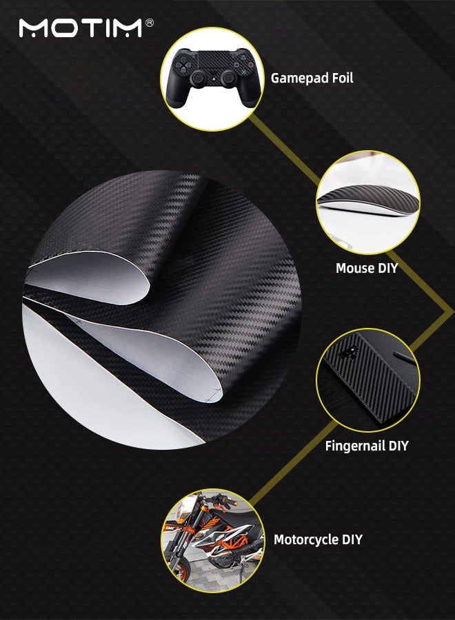 Motim 3D Carbon Fiber Film Vinyl Wrap Car Sticker 152*30 CM, Car Interior Detailing Wrap Protective Stickers Tape, DIY Wrap Papers for Automotive Interior Exterior Decoration - Image 4