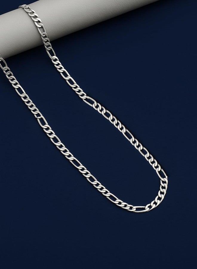 SHANKHRAJ MALL Men’s Chrome Finish Figaro Chain Necklace – Durable Metal, Stylish Jewelry for Men & Boys, Non-Tarnish & Lightweight Fashion Accessory - Image 3