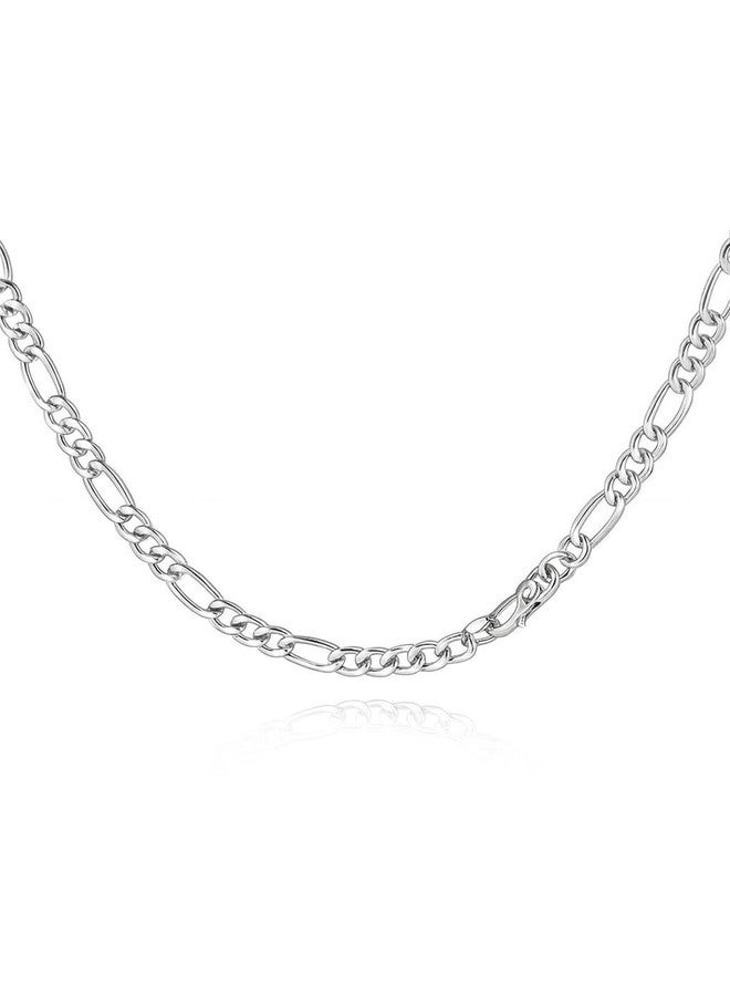 SHANKHRAJ MALL Men’s Chrome Finish Figaro Chain Necklace – Durable Metal, Stylish Jewelry for Men & Boys, Non-Tarnish & Lightweight Fashion Accessory - Image 1