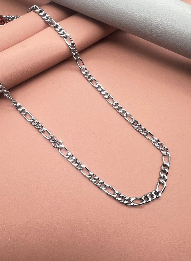 SHANKHRAJ MALL Men’s Chrome Finish Figaro Chain Necklace – Durable Metal, Stylish Jewelry for Men & Boys, Non-Tarnish & Lightweight Fashion Accessory - Image 2