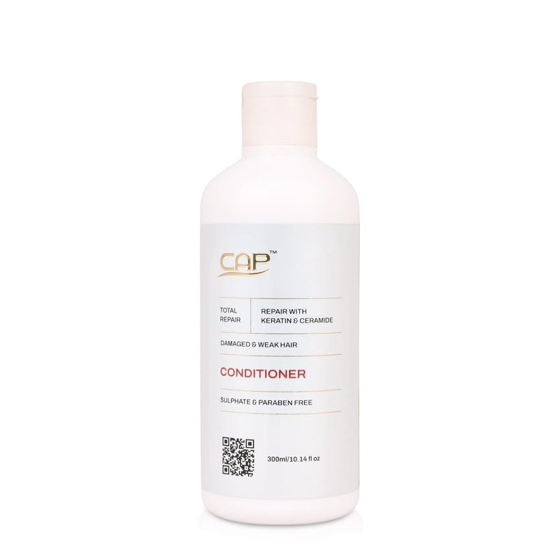 Uranus CAP Total Repair Conditioner 300ml Keratin Ceramide Deep Hair Repair Frizz Control Sulfate Paraben Free For Damaged Weak Hair - Image 1