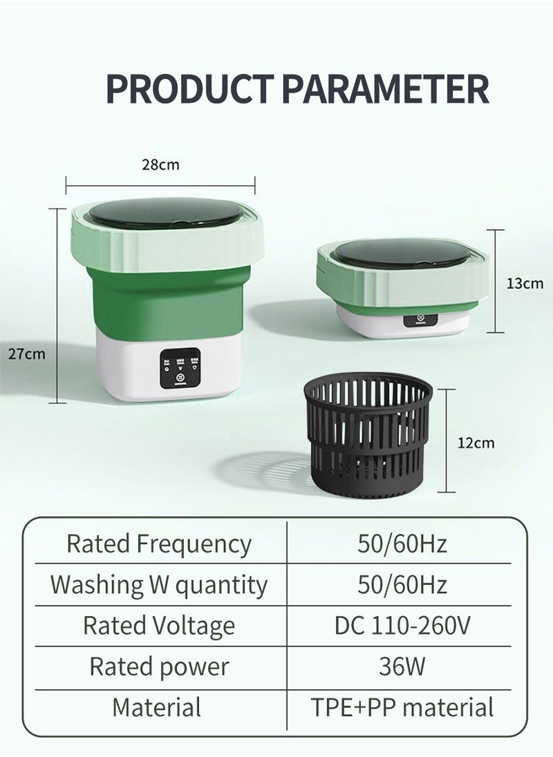 Beirui Mini Folding Washing Machine, 6.5L Portable Washing Machine with Drain Basket, for Apartment, Travel, Underwear, Personal, Kids  - Image 3
