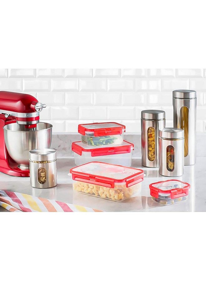 Le'raze Quality 4pc Stainless Steel Canister Set for Kitchen Counter with Glass Window & Airtight Lids, Food Storage Containers, Pantry Storage & Organization Set for Coffee, Flour, Pasta, Rice, Spices, Herbs  - Image 5