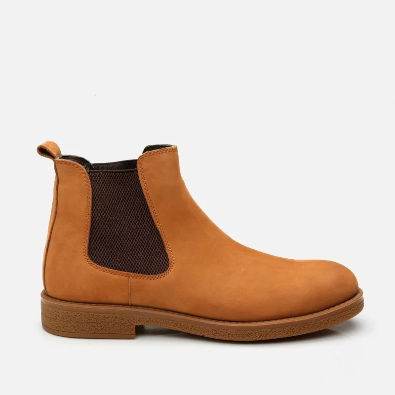 Hotiç 02BOH296110A370 GENUINE Leather Tan Men's Casual Boots
