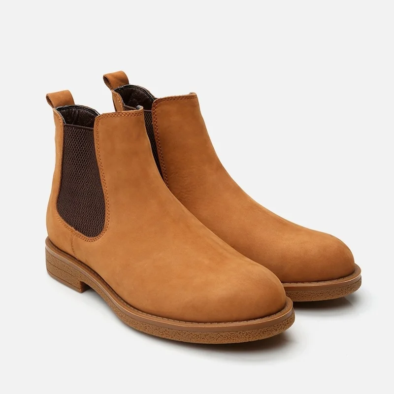 Hotiç 02BOH296110A370 GENUINE Leather Tan Men's Casual Boots