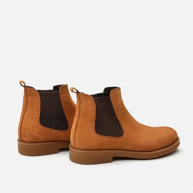 Hotiç 02BOH296110A370 GENUINE Leather Tan Men's Casual Boots
