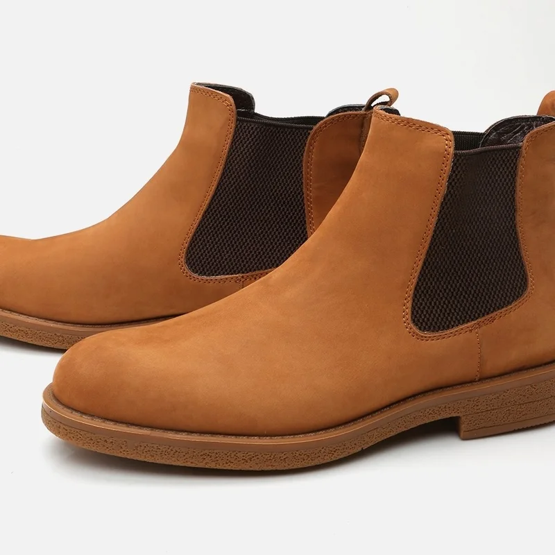 Hotiç 02BOH296110A370 GENUINE Leather Tan Men's Casual Boots