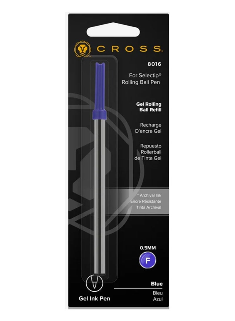 Cross 1-Piece Refill For Gel Roller Ball Pens Fine 0.5mm Tip Blue Ink  - Image 1