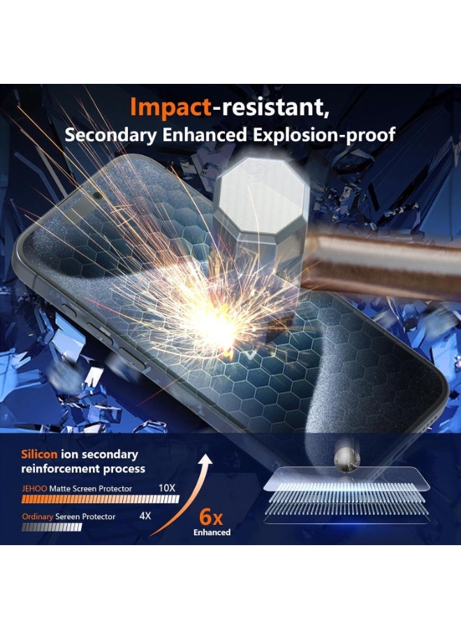 Muzz حماية شاشة غير لامعة شفافة 2 عبوة لجهاز آيفون 13 برو، مضادة للتوهج، مضادة للانعكاس، مضادة لبصمات الأصابع، ناعمة كالسيلك، زجاج مقسى 9H لعشاق الألعاب (آيفون 13 برو) - Image 5