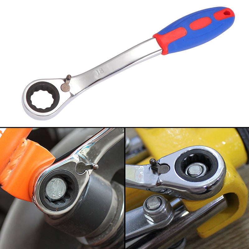 18MM Two-way Ratchet Quick-Release Easy to Use Tooth Round Ratchet Wrench - Image 1