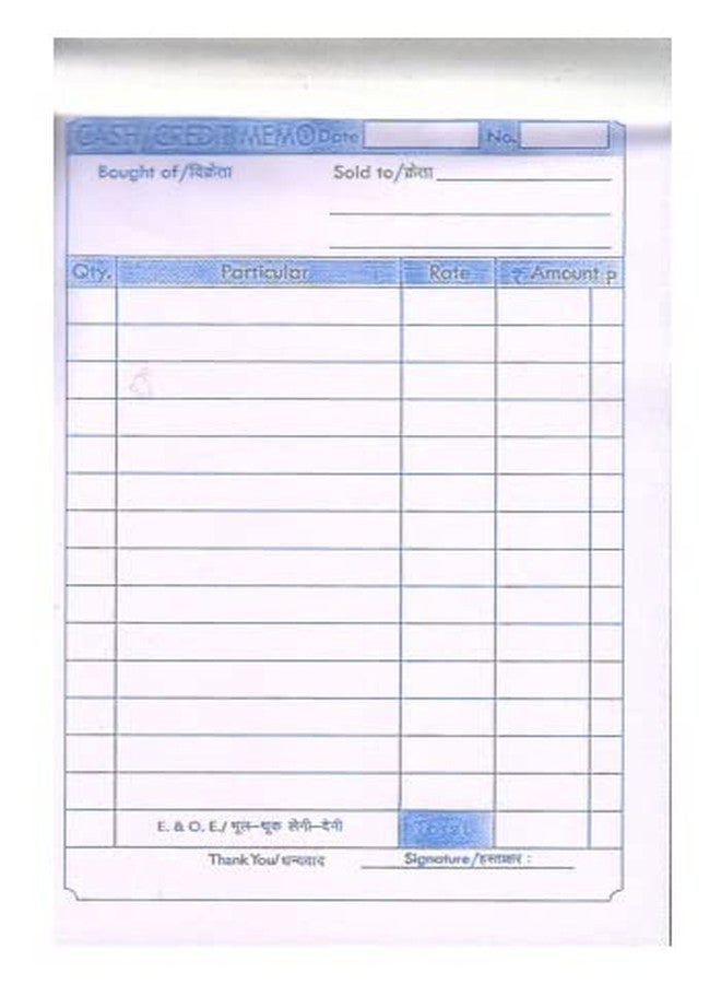 FIRST CLICK Cash Memo Credit Memos 100 Sheets 2 Booklet (100 Printed Format + 100 Plain Sheet in 1 Booklet) Size-16.5X10 cm - Image 5