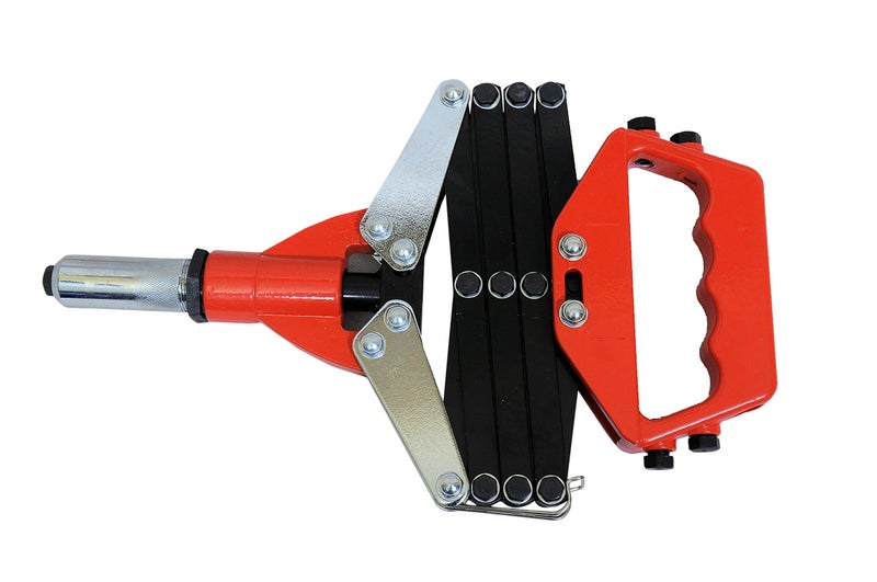 Jon Bhandari Tools 32” Folding Riveting Gun | Heavy-Duty Riveter with Interchangeable Tips & Spanner | Rivet Sizes 3.2mm, 4mm, 4.8mm, 6.4mm | Ergonomic Non-Slip Handle for Industrial & DIY Use - Image 4
