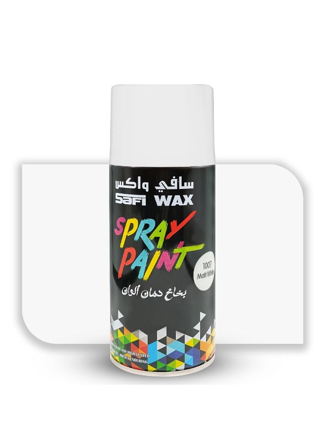 Safi WAX Matte White Spray Paint 400ml for Metal Wood Walls Canvas Furniture Plastic DIY Projects Quick Dry Non Reflective Finish Strong Coverage Durable Coating for Automotive Touch Up Indoor Outdoor Use Smooth Application Multi Surface Paint Anti Rust Protection - Image 1