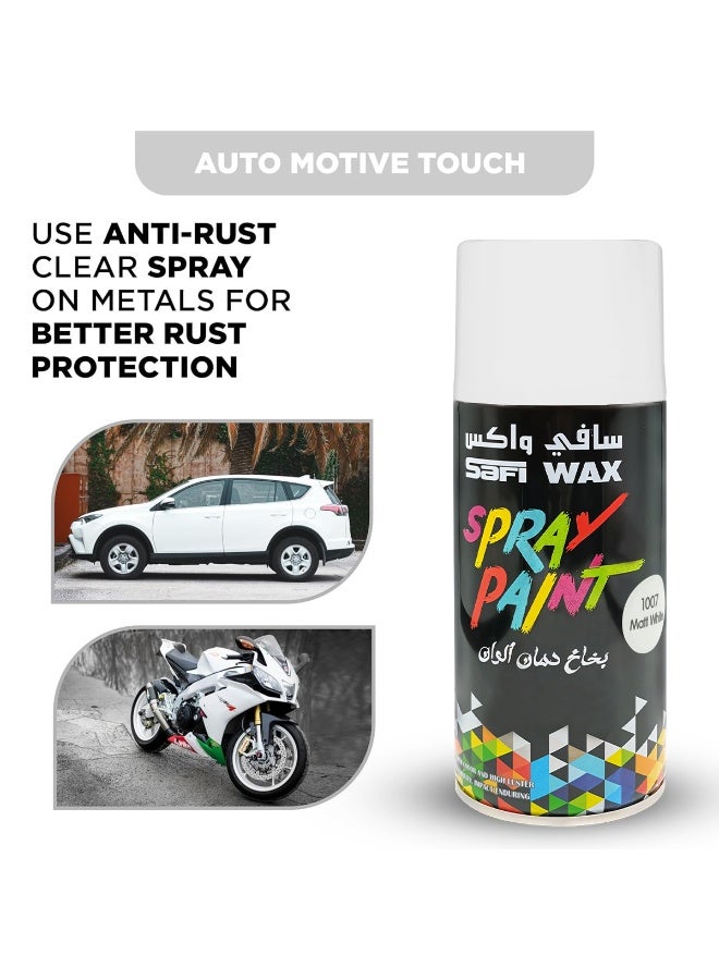 Safi WAX Matte White Spray Paint 400ml for Metal Wood Walls Canvas Furniture Plastic DIY Projects Quick Dry Non Reflective Finish Strong Coverage Durable Coating for Automotive Touch Up Indoor Outdoor Use Smooth Application Multi Surface Paint Anti Rust Protection - Image 5