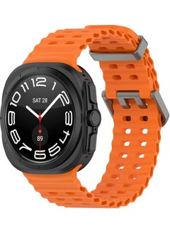 ZORE Galaxy Watch Ultra 47MM KRD-118 Serrated Design Silicone Strap-Orange  - Image 1