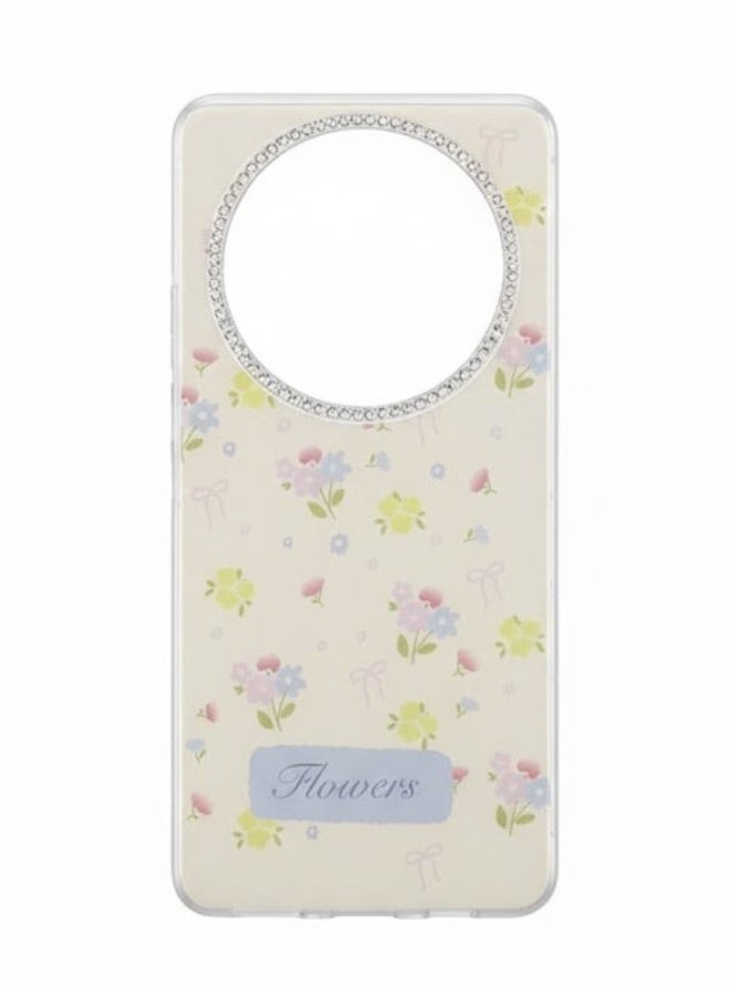 غطاء فاخر بتصميم زهور ناعمة لهاتف هونر ماجيك 7 برو، يجسد البساطة - Image 1