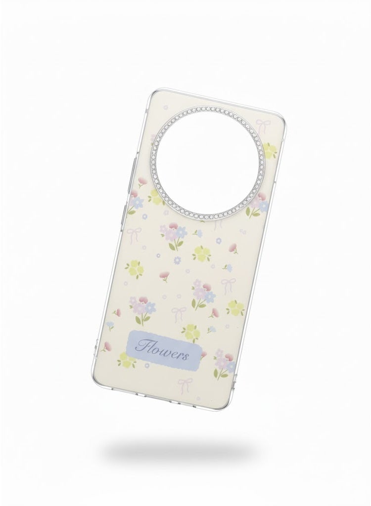 غطاء فاخر بتصميم زهور ناعمة لهاتف هونر ماجيك 7 برو، يجسد البساطة - Image 2