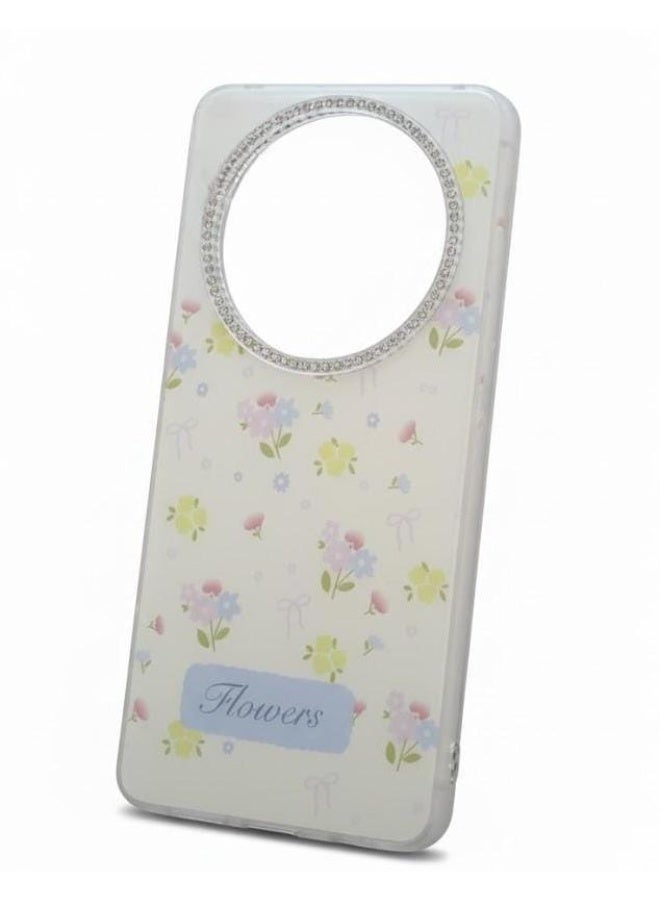 غطاء فاخر بتصميم زهور ناعمة لهاتف هونر ماجيك 7 برو، يجسد البساطة - Image 3