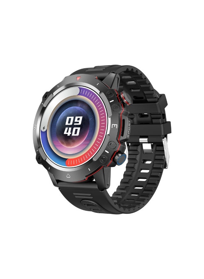 ساعة دوم الذكية للرجال، شاشة AMOLED تعمل دائمًا، مكالمات بلوتوث، مقاومة للماء، ساعة لياقة بدنية، متوافقة مع أنظمة Android وiOS، لون أسود - Image 2