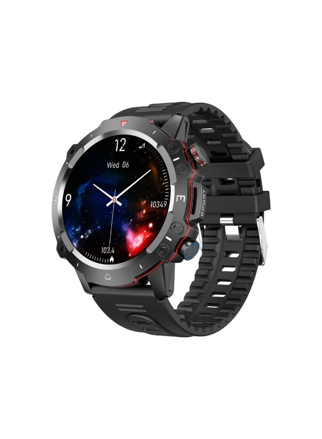 ساعة دوم الذكية للرجال، شاشة AMOLED تعمل دائمًا، مكالمات بلوتوث، مقاومة للماء، ساعة لياقة بدنية، متوافقة مع أنظمة Android وiOS، لون أسود - Image 3