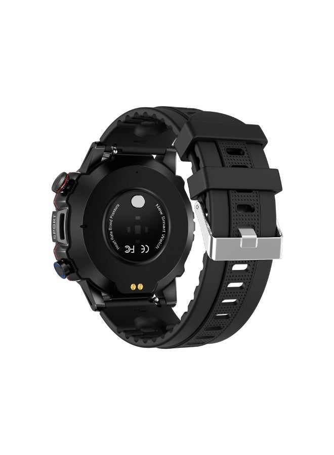 ساعة دوم الذكية للرجال، شاشة AMOLED تعمل دائمًا، مكالمات بلوتوث، مقاومة للماء، ساعة لياقة بدنية، متوافقة مع أنظمة Android وiOS، لون أسود - Image 4