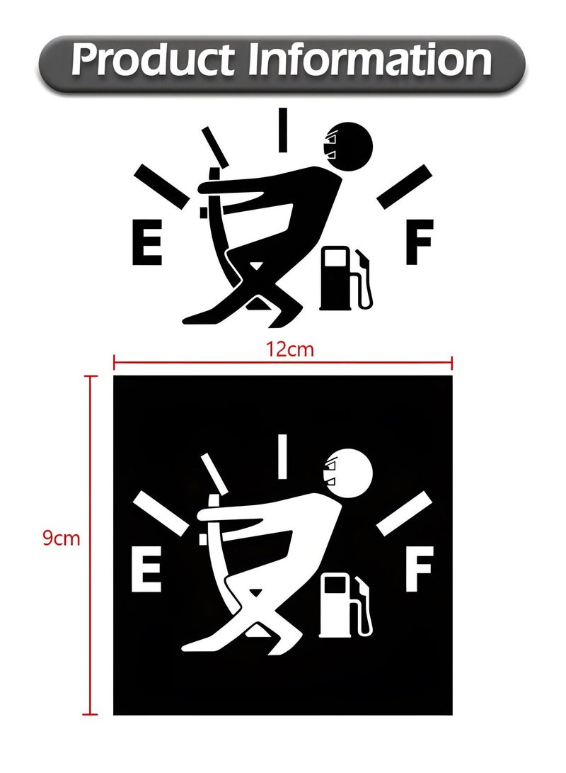 2 PCS Funny Car Stickers Exterior Accessories, High Gas Consumption Decal, Universal Fuel Gage Stickers, Suitable for Cars, Trucks, Motorcycles, SUVs,Car Decoration