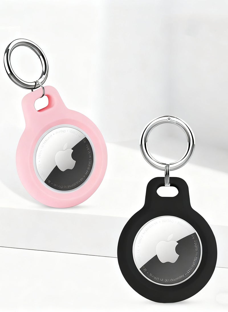 AirTag Holder for Apple - 2 Pack Air Tag Case 【Fit Tightly Design】 【Easy to Install】 【Hold Securely】 Waterproof TPU Protective Cover with Metal Keychain for Kids,Pet,Luggage,Backpack,Keys ﻿ - Image 1