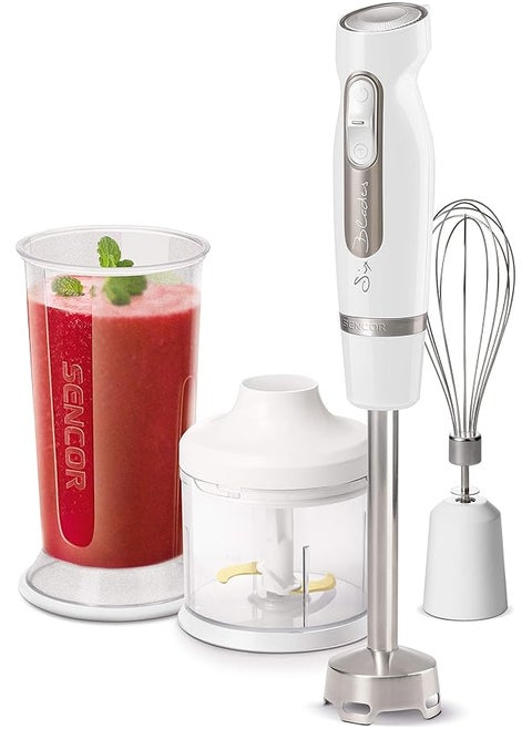 Hand Blender 2 Speeds Standard And Turbo Speed Titanium 6 Blades With Ice Crash Power Input 1000 W Beaker With Lid Chopper And A Lid Whisker Shb 4460Wh 6 Years Replacement
