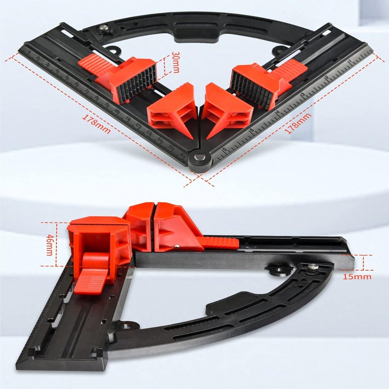 Picture Frame Carpentry Clamps Inch & Metric Scale Corner Wooden Clamp Woodworking Tools Clip Clamp - Image 3