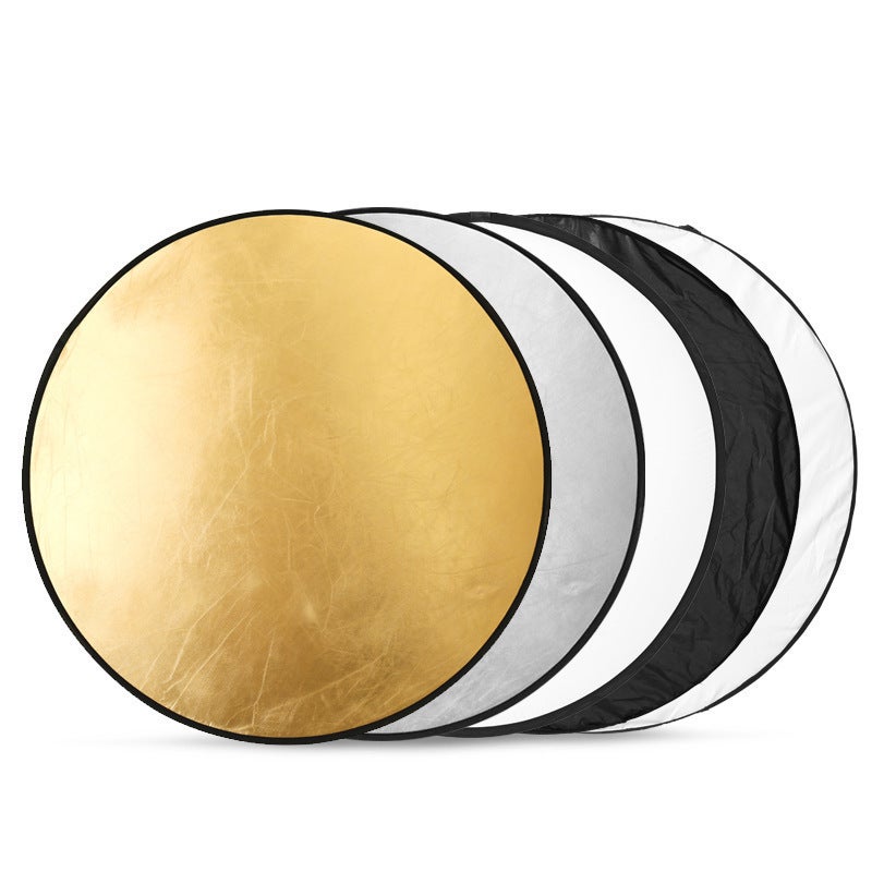 Portable 5-in-1 Photography Reflector[five in one] * gold and silver black and white soft 5 color [diameter 30cm]] [five in one] * gold and silver black and white soft 5 color [diameter 30cm]] 