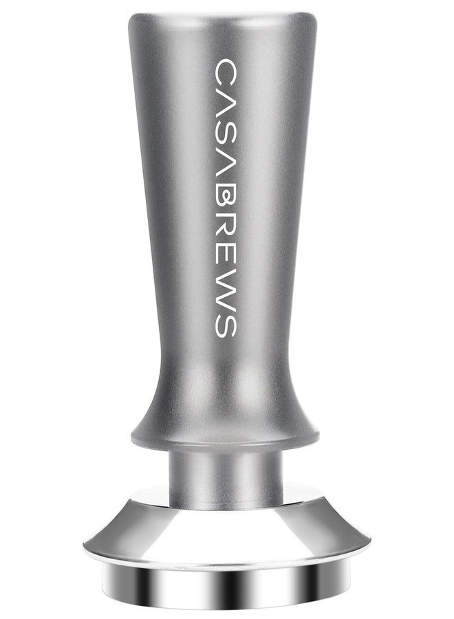 مكبس قهوة إسبريسو من كاسابروز، 51 مم، مكبس قهوة إسبريسو فاخر معاير، سعة 30 رطلاً، مزود بنابض، قاعدة مسطحة من الفولاذ المقاوم للصدأ، يناسب حامل فلتر 51 مم، رمادي - Image 1