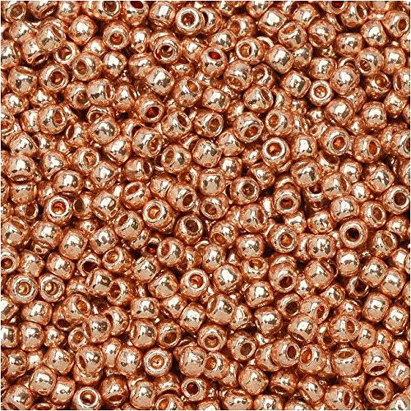 Toho Seed Beads, Permanent Finish Galvanized Rose Gold