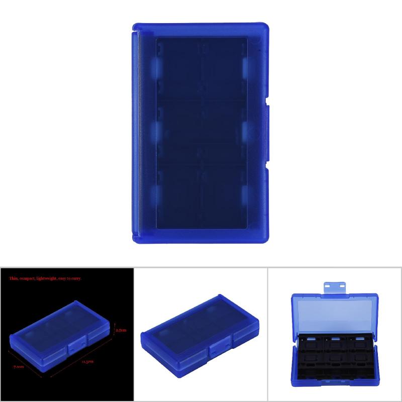 Nintendo Switch Game Case: 24-Slot Blue ABS Material - Durable Compact Portable Storage Holder for Switch Game Cards and TF Cards - Image 1