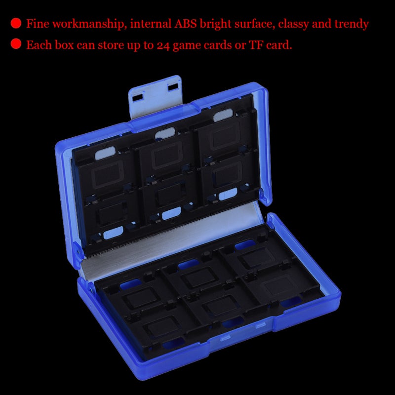 Nintendo Switch Game Case: 24-Slot Blue ABS Material - Durable Compact Portable Storage Holder for Switch Game Cards and TF Cards - Image 4