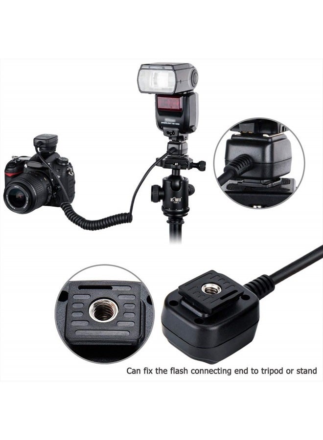 JJC Flash TTL Cord JJC Off-Camera Flash Hot Shoe Cord for Nikon Z5 Z6 Z6II Z7 Z7II D6 D5 D780 D850 D810 D750 D500 D7500 D7200 D5600 D5500 D5300 D3500 D3400 Replaces Nikon SC-28 Cord -1.3m - Image 5