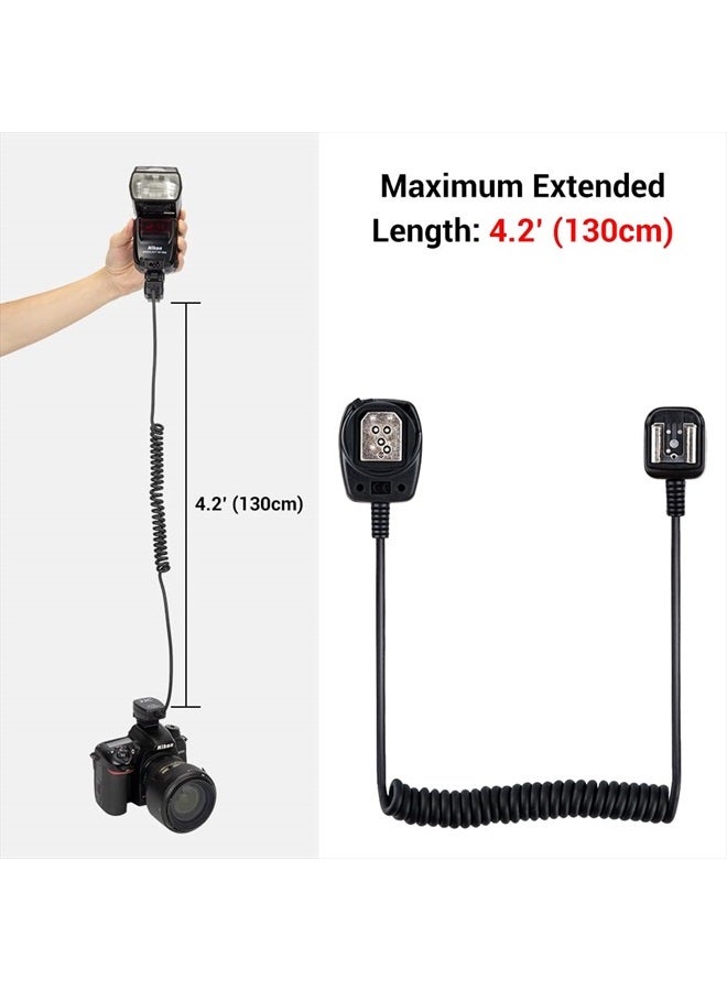 JJC Flash TTL Cord JJC Off-Camera Flash Hot Shoe Cord for Nikon Z5 Z6 Z6II Z7 Z7II D6 D5 D780 D850 D810 D750 D500 D7500 D7200 D5600 D5500 D5300 D3500 D3400 Replaces Nikon SC-28 Cord -1.3m - Image 3