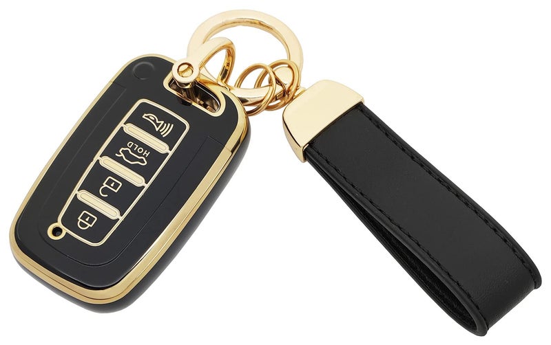 vurbemes 360 Degree Soft TPU Protector Key Fob Cover Case Compatible with 2010 2011 2012 2013 2014 2015 Hyundai Sonata Equus Turbo Elantra Kia Sorento Forte Optima Sportage Soul Key Fob (Black) - Image 3
