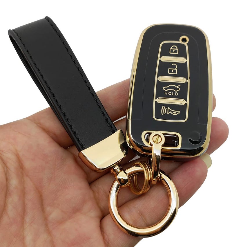 vurbemes 360 Degree Soft TPU Protector Key Fob Cover Case Compatible with 2010 2011 2012 2013 2014 2015 Hyundai Sonata Equus Turbo Elantra Kia Sorento Forte Optima Sportage Soul Key Fob (Black) - Image 4