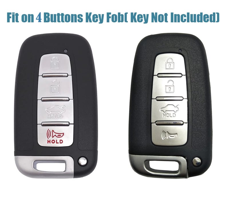 vurbemes 360 Degree Soft TPU Protector Key Fob Cover Case Compatible with 2010 2011 2012 2013 2014 2015 Hyundai Sonata Equus Turbo Elantra Kia Sorento Forte Optima Sportage Soul Key Fob (Black) - Image 2