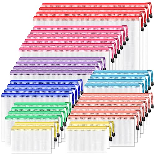 Umriox Mesh Zipper Pouch, 8 Assorted Size (8 Colors, 36 Packs), Zipper Bags, Storage Bags for Craft Projects Office Cosmetics Travel - Image 1