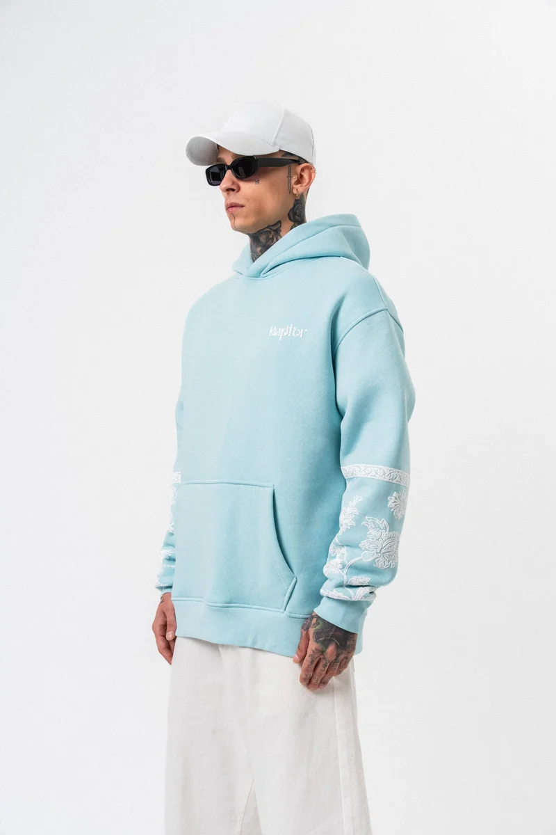 ريسباير هودي رجالي كبير بطبعة رابتور أزرق